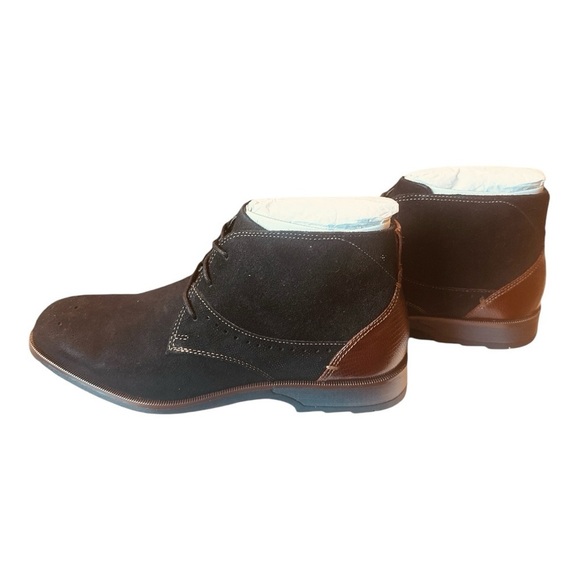 Stacy Adams Kingston Suede Chukka Boots Black Brown Medallion Toe Size 7M main image 4